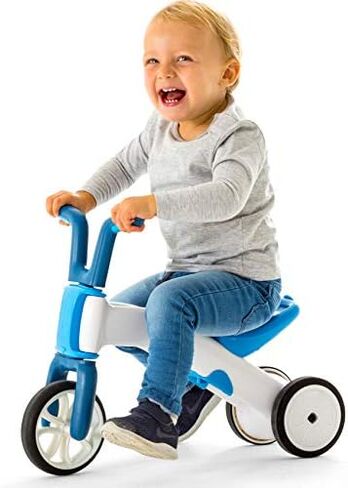 Chillafish Bunzi Gradual Balance Bike and Tricycle, 2-in-1 Ride on Toy for 1-3 Years Old, Silent Non-Marking Wheels, Blue, Large in Kuwait