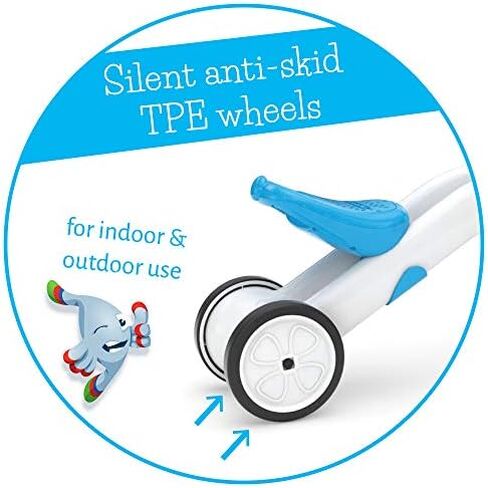Chillafish Bunzi Gradual Balance Bike and Tricycle, 2-in-1 Ride on Toy for 1-3 Years Old, Silent Non-Marking Wheels, Blue, Large in Kuwait