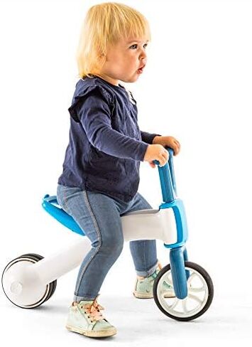 Chillafish Bunzi Gradual Balance Bike and Tricycle, 2-in-1 Ride on Toy for 1-3 Years Old, Silent Non-Marking Wheels, Blue, Large in Kuwait