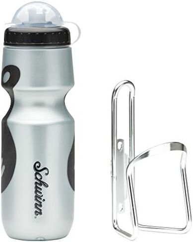 Schwinn Bike Bottle Holder with Water Bottle, BPA Free Squeeze Sport Bottle and Durable Cage, Easy to Mount Cycling Acessory in Saudi Arabia