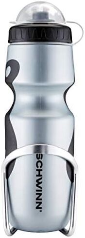 Schwinn Bike Bottle Holder with Water Bottle, BPA Free Squeeze Sport Bottle and Durable Cage, Easy to Mount Cycling Acessory in Saudi Arabia