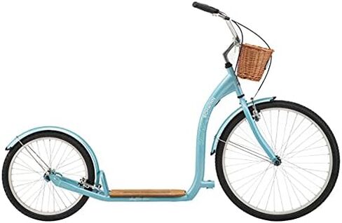 Schwinn Shuffle Mens and Womens Kick Scooter, Big 26-Inch Air Filled Front Wheel, 20-Inch Rear Wheel, Beach Cruiser Styled Handlebars, Alloy Linear Pull Brakes, Steel Frame, Vintage Deck in Kuwait