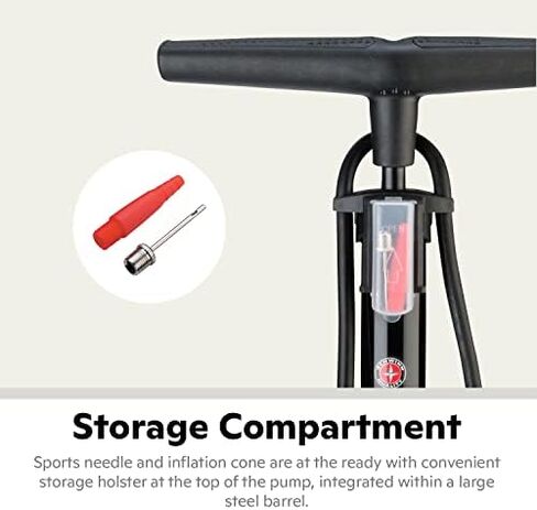 Schwinn Air Center Floor Bike Pump, Guage Fits Schrader and Presta Valve Types, Multiple Colors in Saudi Arabia