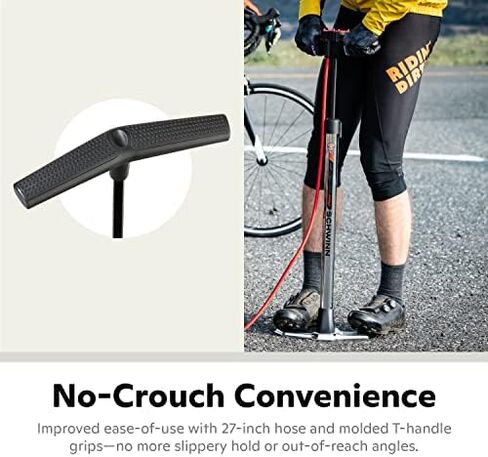 Schwinn Air Center Floor Bike Pump, Guage Fits Schrader and Presta Valve Types, Multiple Colors in Saudi Arabia