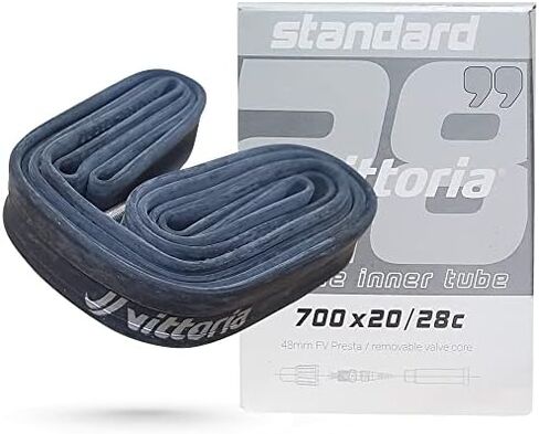 Vittoria Standard Butyl Inner Tubes - Inner Tubes for Road and Track Bikes - Presta Valve - Synthetic Rubber - 0.9mm Thick Inner Wall - Black in Saudi Arabia
