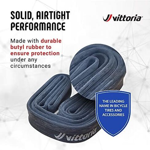 Vittoria Standard Butyl Inner Tubes - Inner Tubes for Road and Track Bikes - Presta Valve - Synthetic Rubber - 0.9mm Thick Inner Wall - Black in Saudi Arabia
