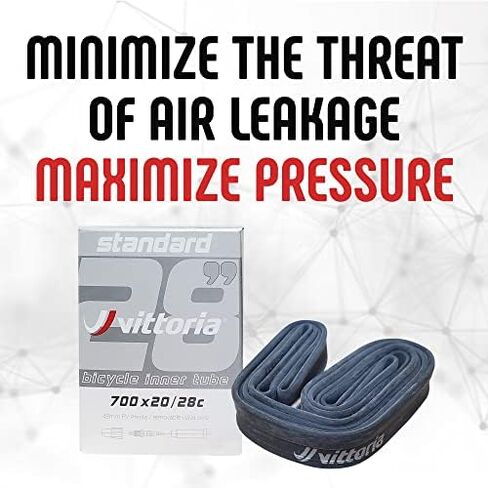 Vittoria Standard Butyl Inner Tubes - Inner Tubes for Road and Track Bikes - Presta Valve - Synthetic Rubber - 0.9mm Thick Inner Wall - Black in Saudi Arabia