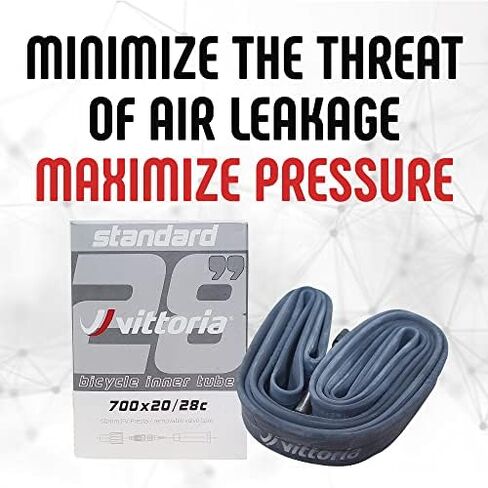 أنابيب Vittoria Standard Butyl الداخلية - أنابيب داخلية لدراجات الطرق والمسارات - صمام بريستا - مطاط صناعي - جدار داخلي بسمك 0.9 مم - أسود in Kuwait