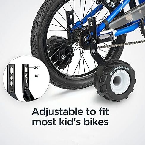 Schwinn Training Wheels for Kids Bikes, Fits 12, 14, 16, 18, 20 Inch Wheel Bicycles, Sturdy Steel Brackets, Easy to Adjust, Two Decal Sets Included in Saudi Arabia