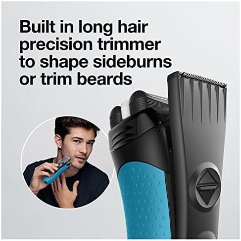 Braun Electric Series 3 Razor with Precision Trimmer, Rechargeable, Wet & Dry Foil Shaver for Men, Blue/Black, 4 Piece in Saudi Arabia