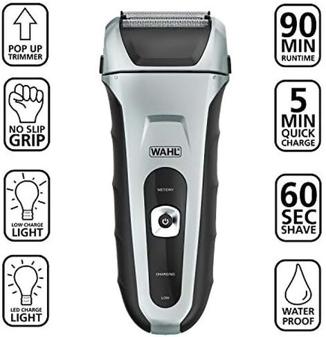 Wahl Speed Shave, Rechargeable Lithium Ion Wet/Dry Waterproof Facial Hair Shaver With Speedflex Precision Foils - Model 7061-500 in Kuwait