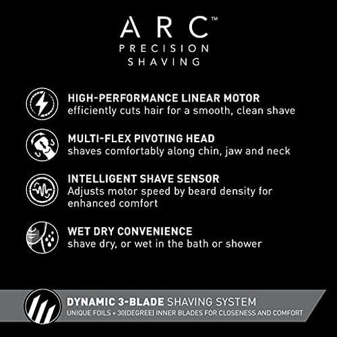 ماكينة حلاقة كهربائية باناسونيك Arc4 للرجال، ماكينة حلاقة كهربائية بأربعة شفرات مع ماكينة تشذيب منبثقة قابلة لإعادة الشحن، ماكينة حلاقة رقائق معدنية جافة ورطبة، أزرق، عدد 1 in Kuwait