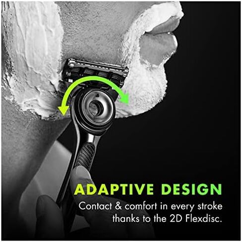 Gillette Mens Razor with Exfoliating Bar by GilletteLabs, Shaving Kit for Men, Includes 1 Handle, 2 Razor Blade Refills, 1 Premium Magnetic Stand, Black and Gold, Razor for men in Saudi Arabia