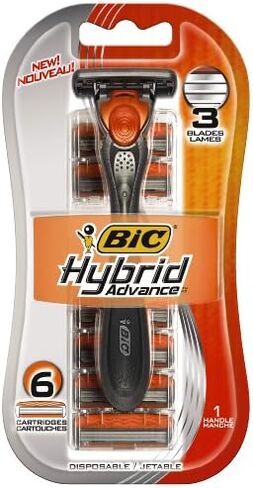 BIC Hybrid Advance 3 Disposable/System Shaver, Men, 6-Count (Pack of 3) in Saudi Arabia