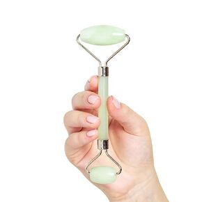Jade Roller for Face - Improves Skin Tone and Blood Circulation - Skin Care Face Roller Reduces Under-Eye Puffiness and Dark Circles (Pack of 2)