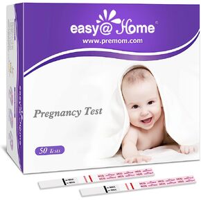مجموعة شرائط اختبار الحمل Easy@Home: عبوة من 50 شريط اختبار HCG، اختبار الحمل المنزلي للكشف المبكر EZW1-S:50 in Kuwait