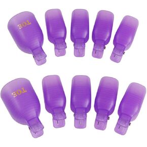Yimart Pack of 10 Reusable Plastic Toenail Nail Art Soak Off Cap Clip UV Gel Polish Remover Wrap Tool (Green)