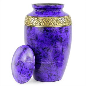Aluminum Metal Cremation Urns for Ashes & Mortal Remains | Handmade Beautiful Urns for Humans and Pets (Antique Autumn Brass) in Kuwait