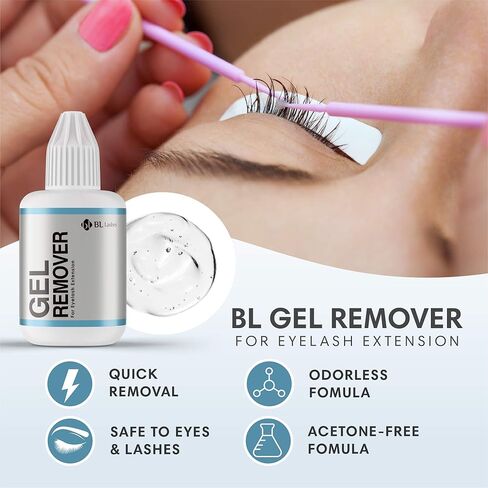 مزيل جل لتطويل الرموش من بي إل لاشز بلينك 15 جرام | خالي من الأسيتون، تركيبة سريعة إزالة الرموش وعديمة الرائحة للعيون الحساسة والرموش الطبيعية in Kuwait