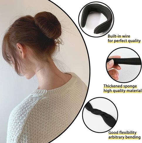 صانع كعكة الشعر، كعكة جورب إسفنجية إسفنجية، كعكة شعر لهيراغامي، كعكة جورب فرنسية ملتوية للأطفال والنساء، أداة شعر كعكة الشعر وإكسسوارات تشكيل التاج in Kuwait