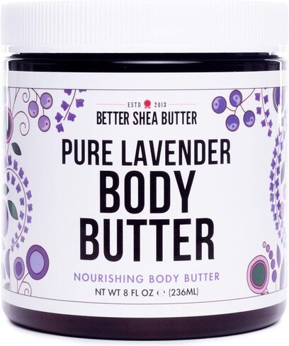 Deep Moisture LAVENDER Body Butter for Dry Skin Relief | with Raw Shea Butter | Body Cream for Women | No Artificial Fragrances | 8 oz in Saudi Arabia