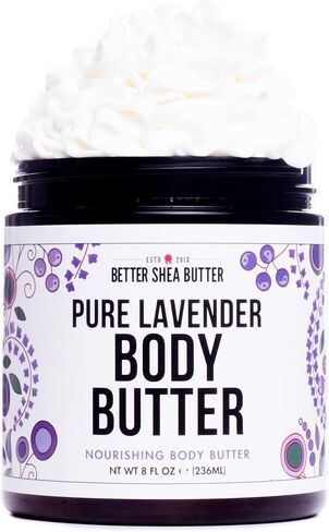 Deep Moisture LAVENDER Body Butter for Dry Skin Relief | with Raw Shea Butter | Body Cream for Women | No Artificial Fragrances | 8 oz in Saudi Arabia