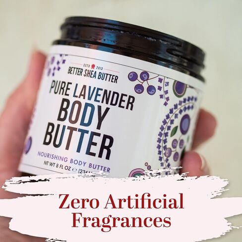 Deep Moisture LAVENDER Body Butter for Dry Skin Relief | with Raw Shea Butter | Body Cream for Women | No Artificial Fragrances | 8 oz in Saudi Arabia