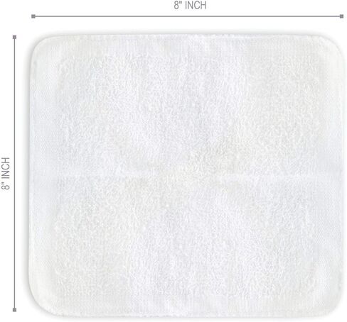 Oshibori Moist Terry Cotton Refreshment Towels (25 Pack, 8 x 8 Inches) - White Scented Pre-moistened Towel to Use Hot or Cold (Eucalyptus) in Saudi Arabia