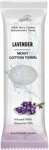 Oshibori Moist Terry Cotton Refreshment Towels (25 Pack, 8 x 8 Inches) - White Scented Pre-moistened Towel to Use Hot or Cold (Eucalyptus) in Saudi Arabia