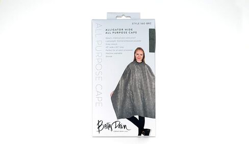 Betty Dain Alligator Hide مقاوم للتبييض، غطاء تلوين/تصفيف متعدد الأغراض، سطح محكم، إغلاق آمن عند الرقبة، حجم كبير، قابل للغسل في الغسالة، بوليستر خفيف الوزن، أسود، 45 × 60 in Kuwait