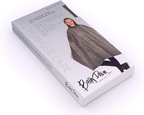 Betty Dain Alligator Hide مقاوم للتبييض، غطاء تلوين/تصفيف متعدد الأغراض، سطح محكم، إغلاق آمن عند الرقبة، حجم كبير، قابل للغسل في الغسالة، بوليستر خفيف الوزن، أسود، 45 × 60 in Kuwait