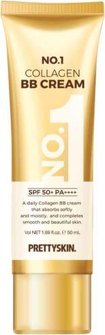 كريم بي بي للوجه بالكولاجين المضاد للتجاعيد من بريتي سكين رقم 1 مع عامل حماية من الشمس SPF50+ / PA++++ (1.69 أونصة سائلة) أكسيد الزنك وثاني أكسيد التيتانيوم in Saudi Arabia