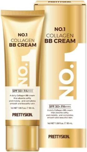 كريم بي بي للوجه بالكولاجين المضاد للتجاعيد من بريتي سكين رقم 1 مع عامل حماية من الشمس SPF50+ / PA++++ (1.69 أونصة سائلة) أكسيد الزنك وثاني أكسيد التيتانيوم in Saudi Arabia