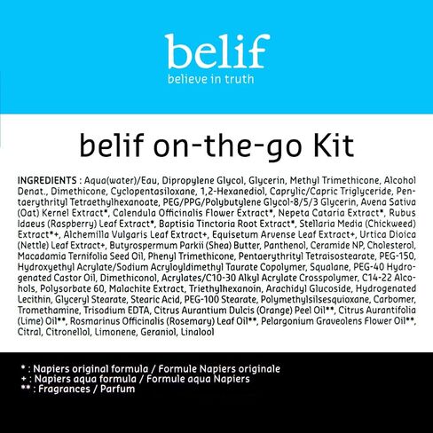 belif Hydrators-On-The-Go Kit | Travel Kit | Moisturizer, Eye Cream, Serum, Hydration | Daily Hydrating Skincare Set | Antioxidant Packed Moisturizing Set for All Skin Types | KBeauty | 1.01 Fl Oz in Kuwait