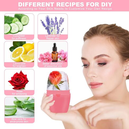 Ice Face Roller, Brighten Skin, Reusable Ice Mold for Face, Ice for Face to Tighten Skin, Silicone Ice Holder for Face, Icing Skincare Gift for Women (Black) in Saudi Arabia