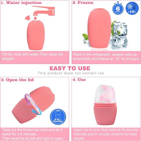 Ice Face Roller, Brighten Skin, Reusable Ice Mold for Face, Ice for Face to Tighten Skin, Silicone Ice Holder for Face, Icing Skincare Gift for Women (Black) in Saudi Arabia