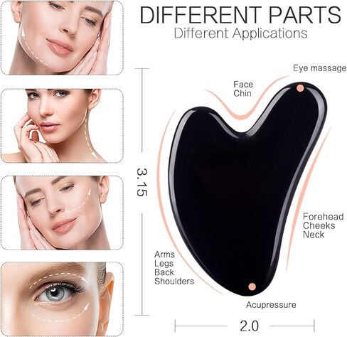 FUANKANG Gua Sha Facial Tools Stone Massage GuaSha Tool for Face (Green) in Saudi Arabia