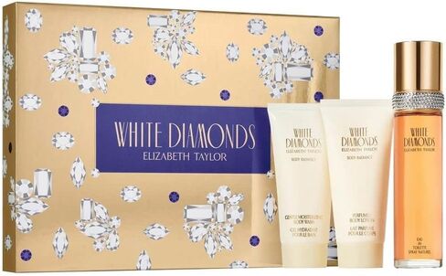 White Diamonds by Elizabeth Taylor for Women - 3 pc Gift Set 3.3oz EDT Spray, 3.3oz body lotion, 3.3oz body wash in Saudi Arabia