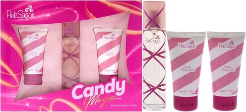 Aquolina Pink Sugar Candy Magic 1.7oz EDT Spray, 1.7oz Glossy Shower Gel, 1.7oz Creamy Body Lotion Women 3 Pc Gift Set in Saudi Arabia
