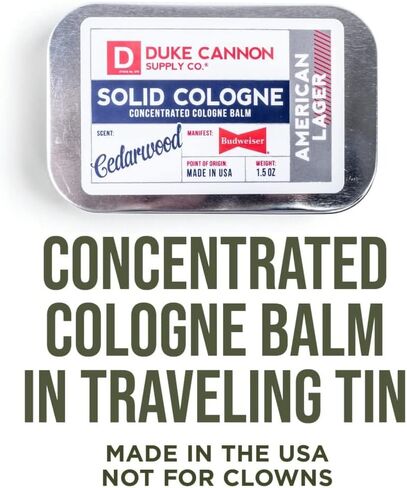 Duke Cannon Supply Co. Solid Cologne for Men Special Issue Vetiver + Oakmoss (Fresh Air, Sandalwood) - Concentrated Balm, Travel-Friendly Tin, Made with Natural & Organic Ingredients 1.5 oz (1 unit) in Saudi Arabia