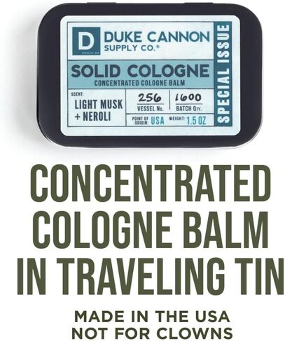 Duke Cannon Supply Co. Solid Cologne for Men Special Issue Vetiver + Oakmoss (Fresh Air, Sandalwood) - Concentrated Balm, Travel-Friendly Tin, Made with Natural & Organic Ingredients 1.5 oz (1 unit) in Saudi Arabia