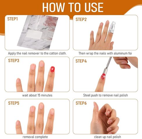 100 Pcs Nail Polish Remover Foil Nail Wraps Soak off Foils Cotton Pads Aluminium with Cuticle Pusher Aluminium Foil Nail Remover with Pre-attached Lint-free Pads100 Pcs Foil Nail Wraps Soak off Foils in Saudi Arabia