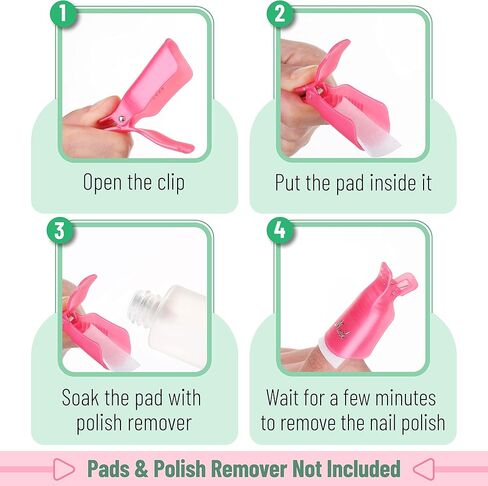 مشابك ازالة طلاء الاظافر من سليك- 10 قطع، مشابك ازالة طلاء الجل، مشابك ازالة طلاء الاظافر، مشابك لازالة طلاء الاظافر، مشابك ازالة جل الاظافر، مشابك نقع الاظافر in Kuwait