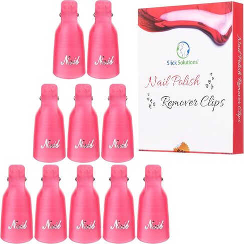 مشابك ازالة طلاء الاظافر من سليك- 10 قطع، مشابك ازالة طلاء الجل، مشابك ازالة طلاء الاظافر، مشابك لازالة طلاء الاظافر، مشابك ازالة جل الاظافر، مشابك نقع الاظافر in Kuwait