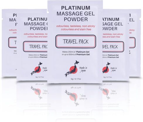 Premium Nuru Massage Gel Powder | 5g Travel Sachet Makes 500ml/ 16.9 fl oz | Made in Japan Paraben & Glycerine Free in Saudi Arabia