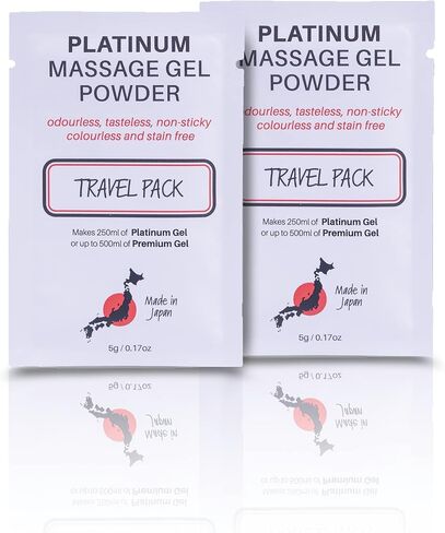 Premium Nuru Massage Gel Powder | 5g Travel Sachet Makes 500ml/ 16.9 fl oz | Made in Japan Paraben & Glycerine Free in Saudi Arabia