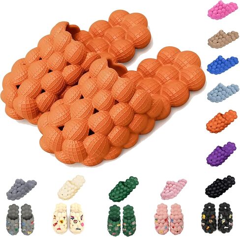 AIMINUO Bubble Slides Slippers for Women Men,Funny Massage Slippers,Golf Ball Slides,Cloud Cushion Thick Sole Spa Slides,Non-slip Stress Relief Reflexology Sandals,Shower Bedroom Slippers in Saudi Arabia