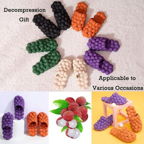 AIMINUO Bubble Slides Slippers for Women Men,Funny Massage Slippers,Golf Ball Slides,Cloud Cushion Thick Sole Spa Slides,Non-slip Stress Relief Reflexology Sandals,Shower Bedroom Slippers in Saudi Arabia