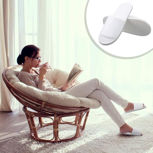 Geyoga 12 زوجًا من شباشب السبا باللون الأبيض المفتوح عند الأصابع للاستعمال مرة واحدة، شباشب ضيف العروسة، شباشب للسفر، شباشب للضيوف بدون حذاء، حفلة سبا منزلية، فندق وسفر يناسب معظم الرجال والنساء in Saudi Arabia