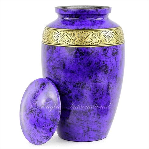 Aluminum Metal Cremation Urns for Ashes & Mortal Remains | Handmade Beautiful Urns for Humans and Pets (Antique Autumn Brass) in Kuwait